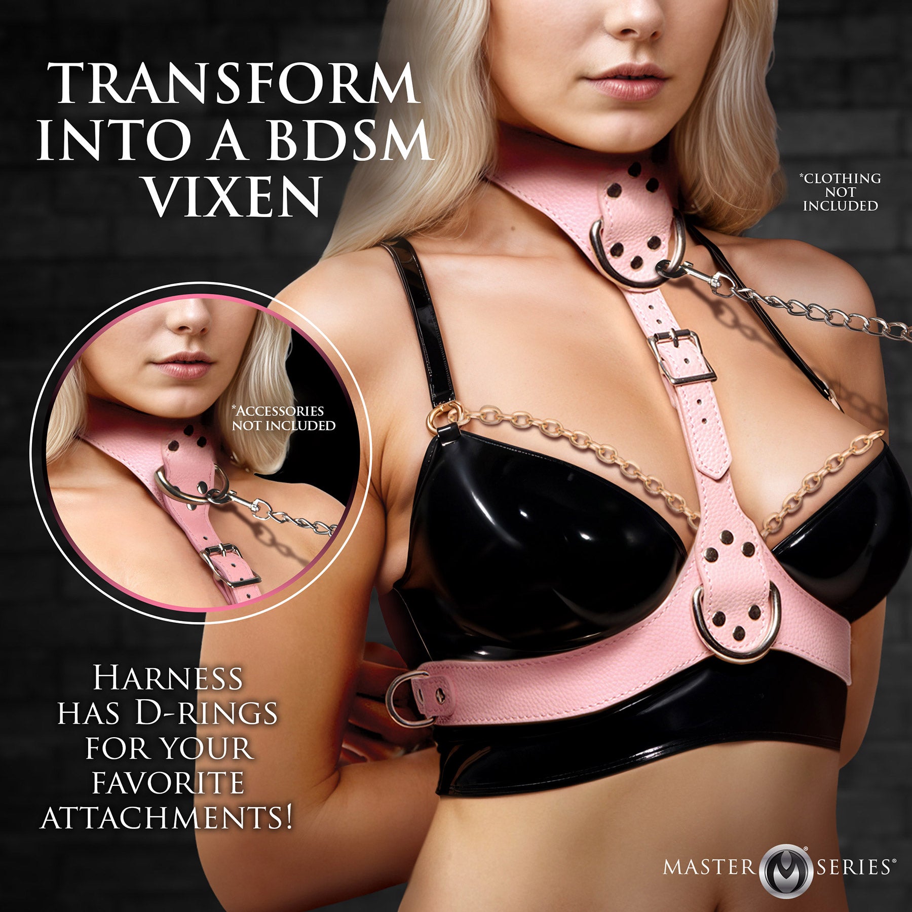 Master Series Vixen Breast Enhancing Harness - Pink