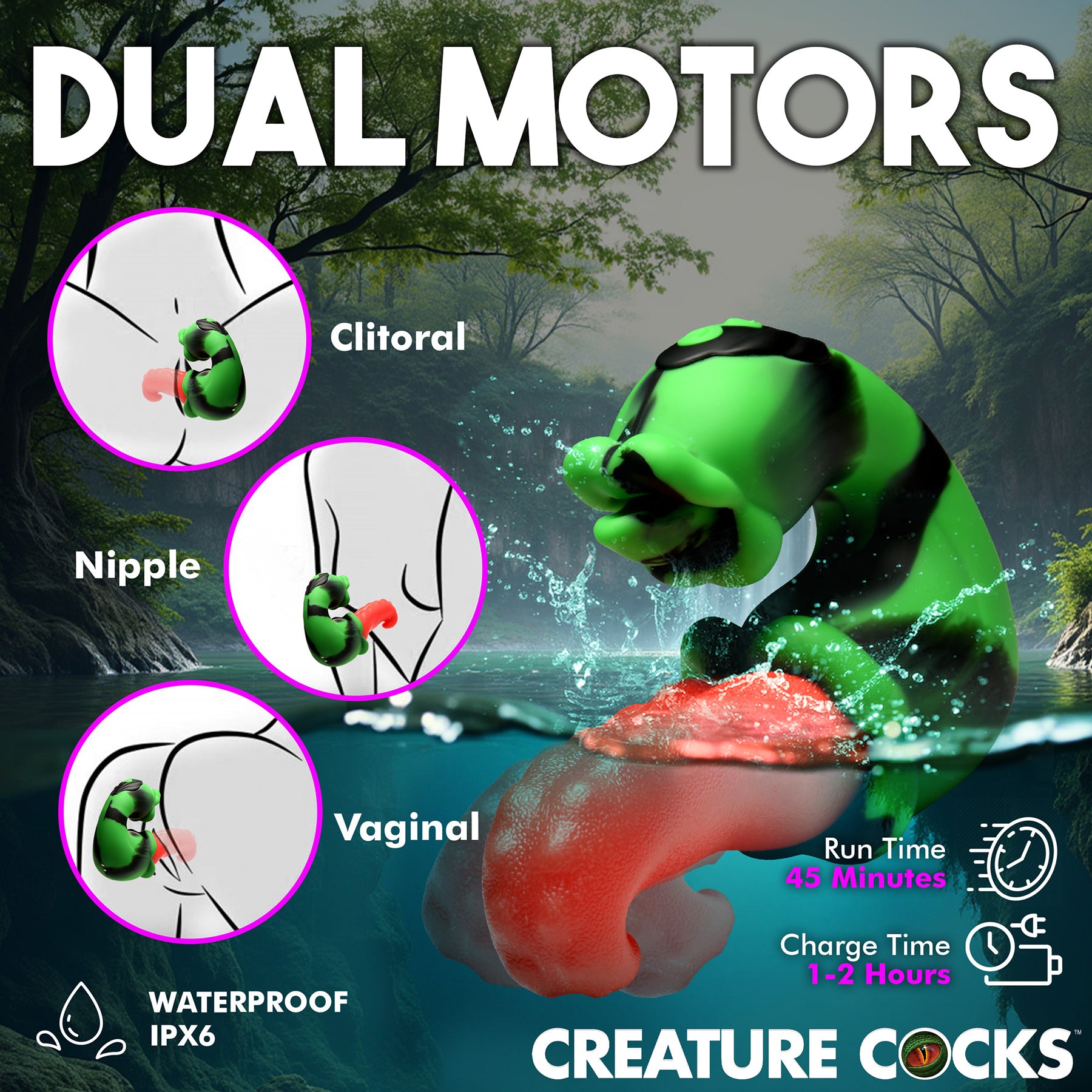 Tongue Lasher Licking & Vibrating Silicone Stimulator By Creature Cocks