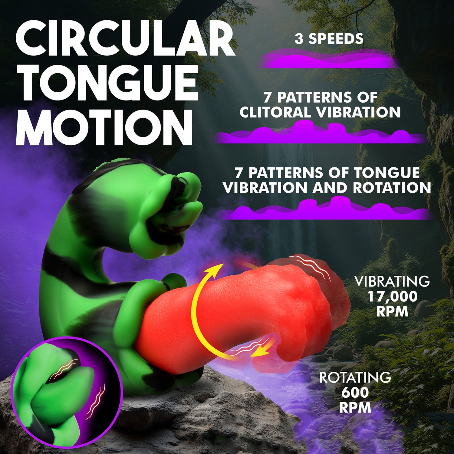 Tongue Lasher Licking & Vibrating Silicone Stimulator By Creature Cocks