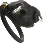 Master Series Bull Chastity Cage With 4 Gradually Sized Rings - Black