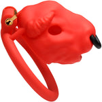 Master Series Bull Chastity Cage With 4 Gradually Sized Rings - Red