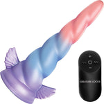 Deluxe Dream Rider Unicorn Vibrating 7.8" Silicone Dildo With Remote By Creature Cocks