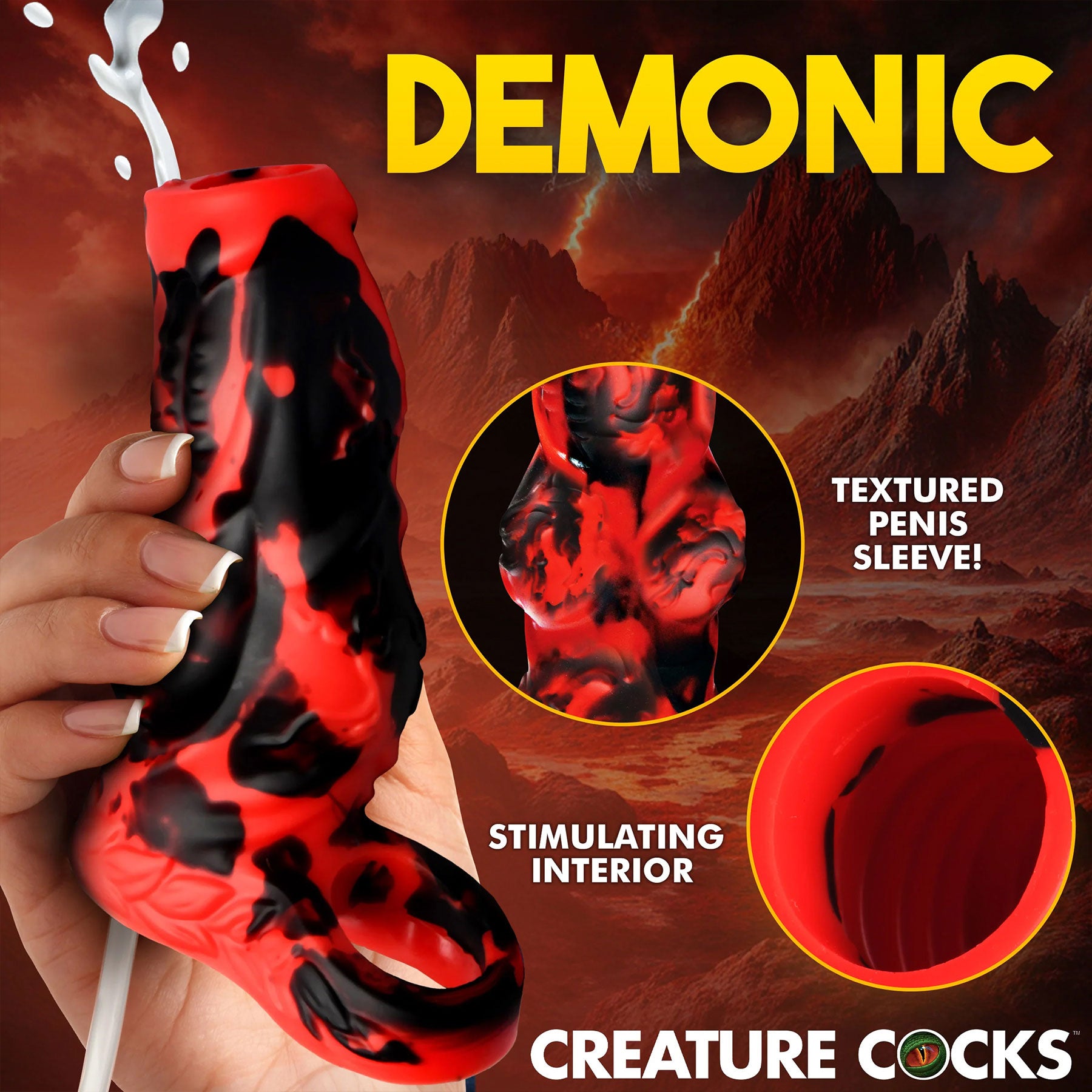 Hell Hound Squirting Silicone Penis Enhancer By Creature Cocks