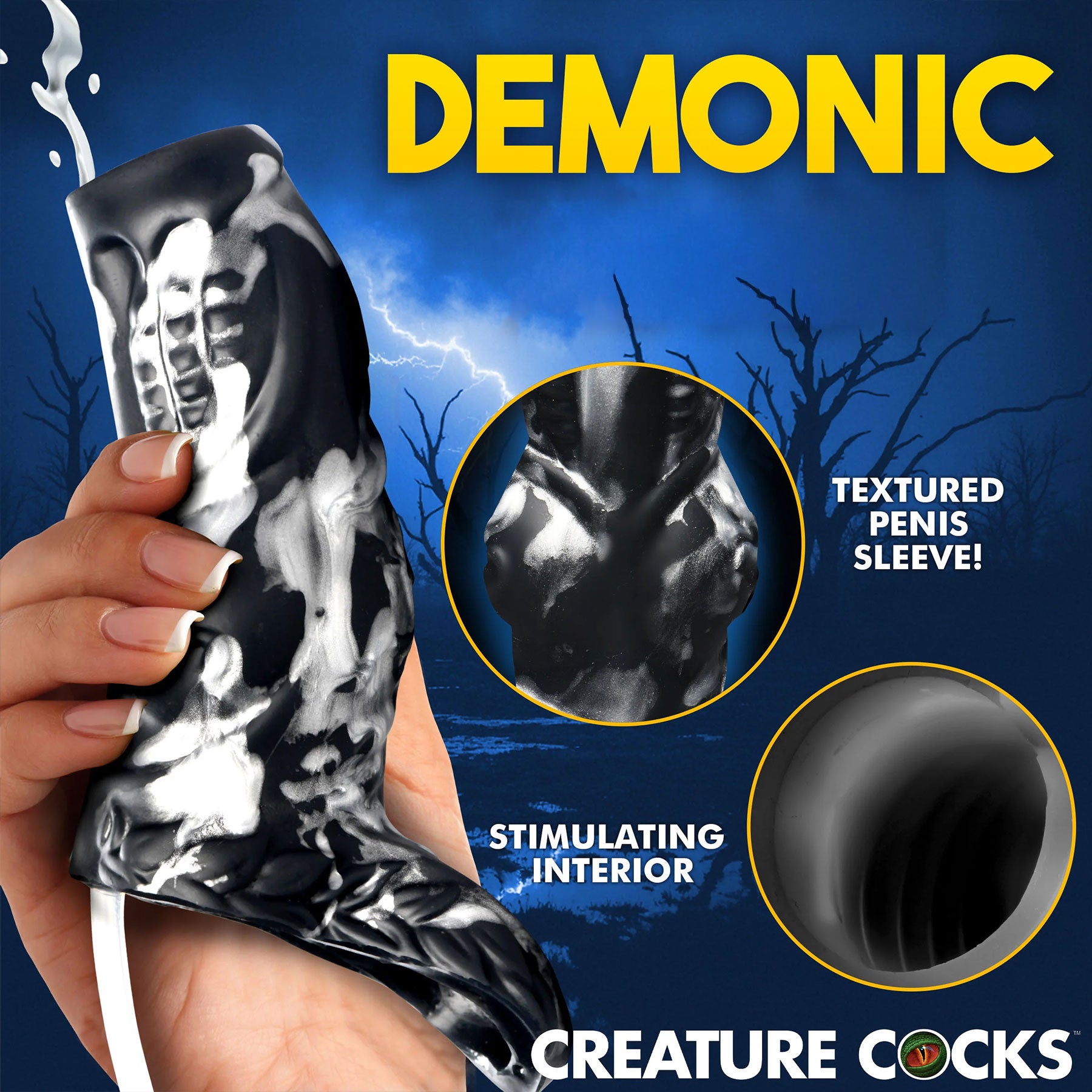 Night Prowler Squirting Silicone Penis Enhancer By Creature Cocks