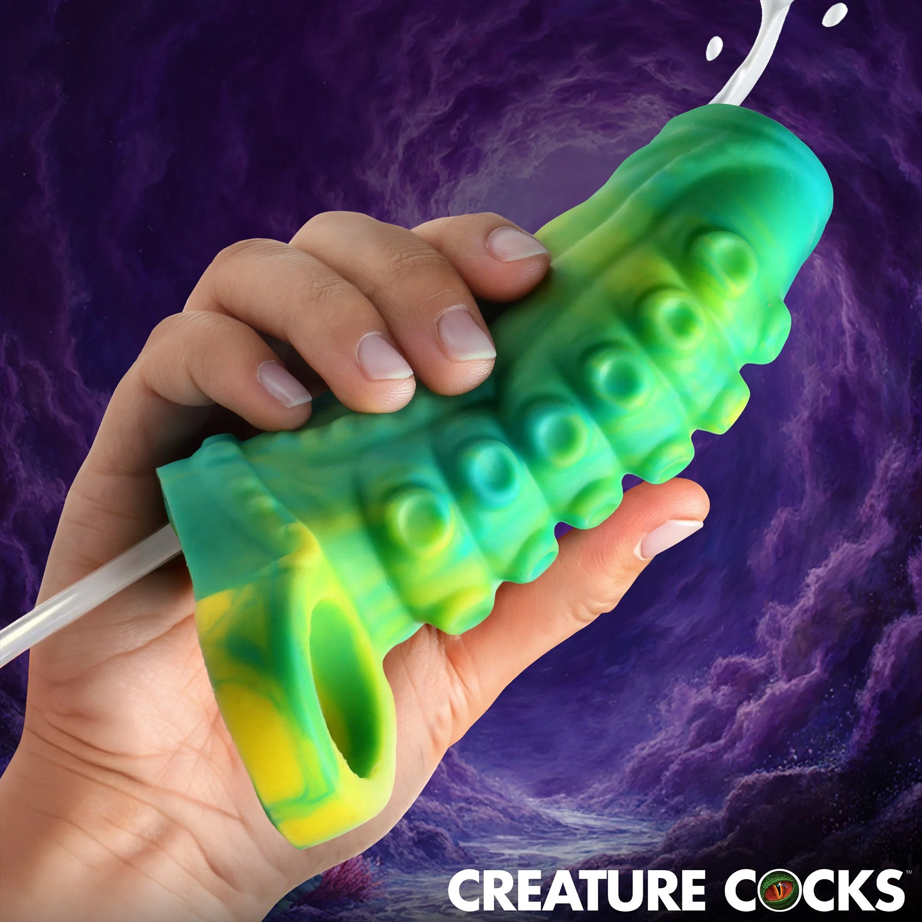 Tentacle Squirting Silicone Penis Enhancer By Creature Cocks - Green