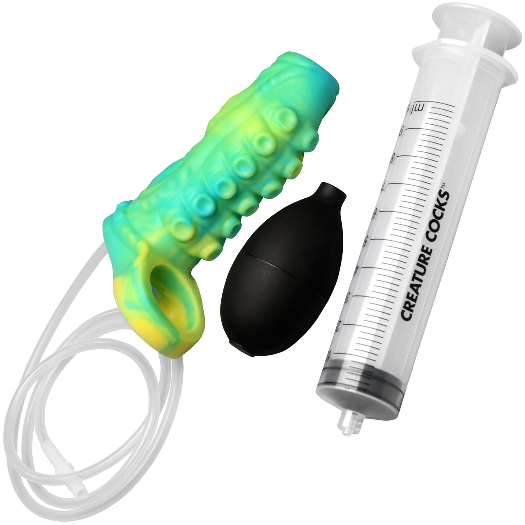 Tentacle Squirting Silicone Penis Enhancer By Creature Cocks - Green