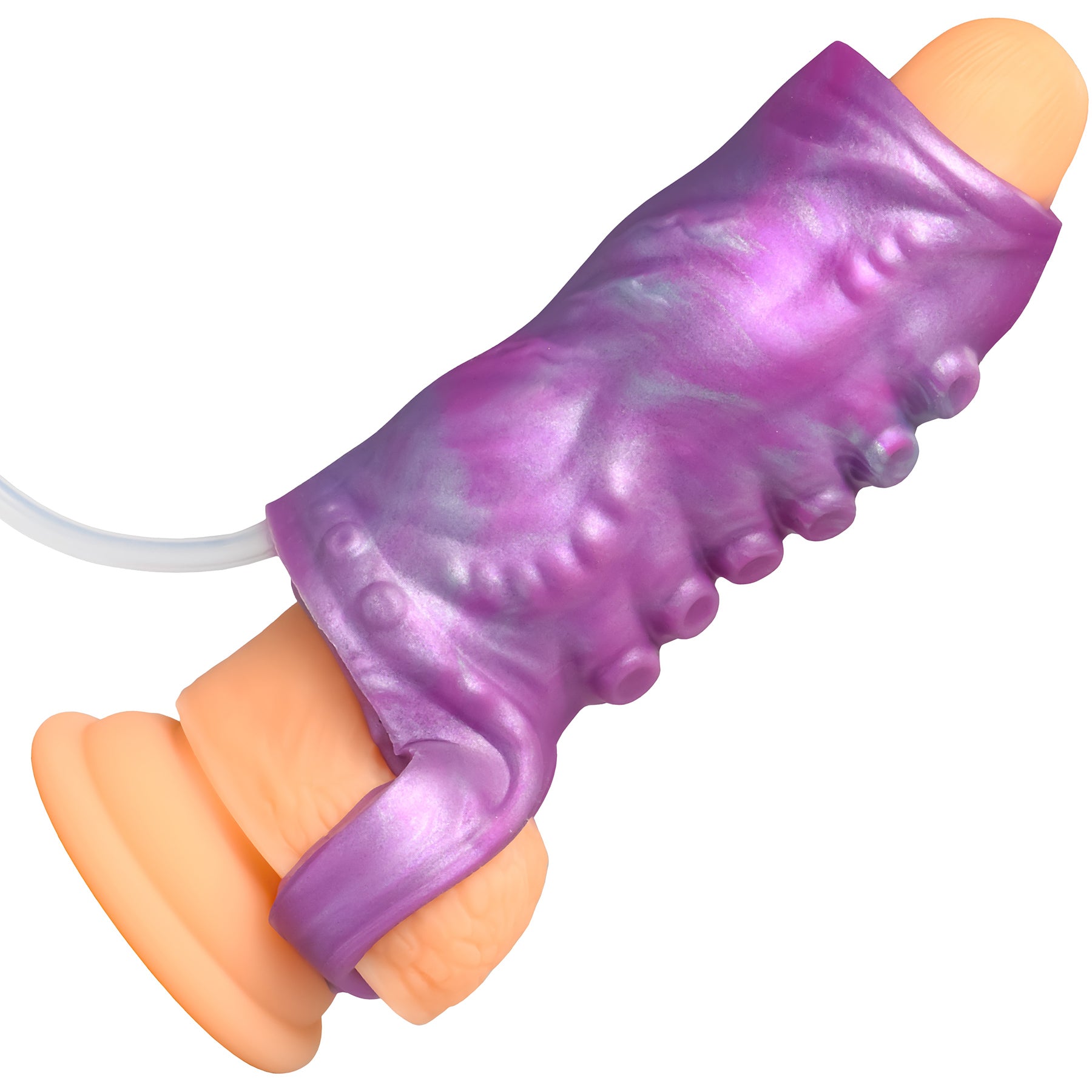 Tentacle Squirting Silicone Penis Enhancer By Creature Cocks - Purple