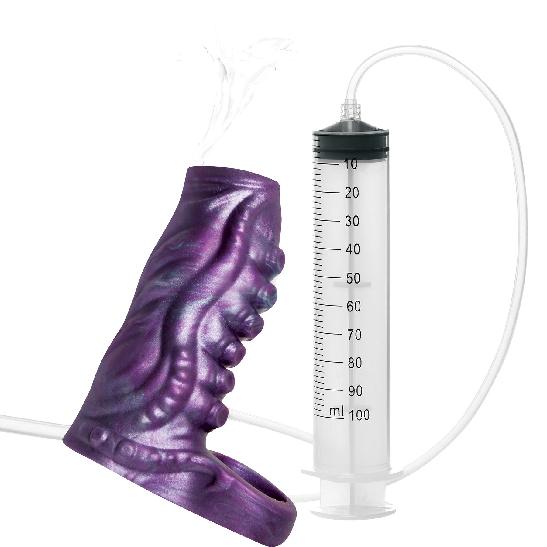 Tentacle Squirting Silicone Penis Enhancer By Creature Cocks - Purple