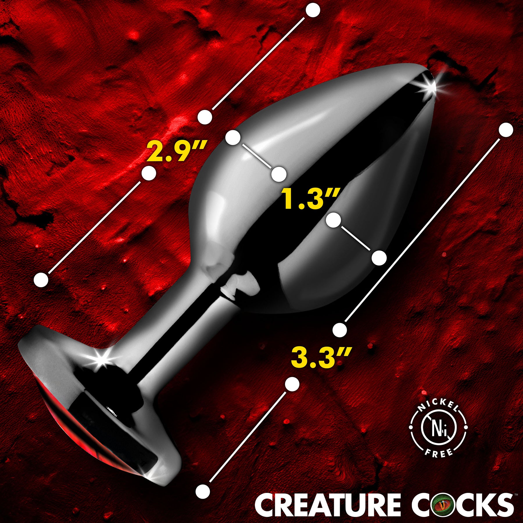 Sinister Eye Red Eye Metal Butt Plug By Creature Cocks - Medium