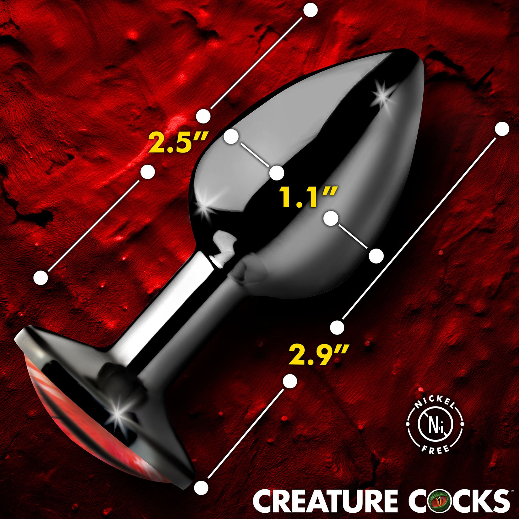 Sinister Eye Red Eye Metal Butt Plug By Creature Cocks - Small