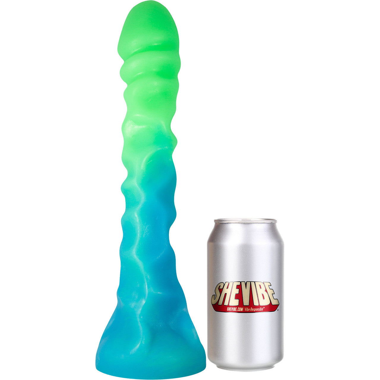 The Alien Probe Thing 12" Silicone Glow-In-The-Dark Dildo By Uberrime - Blue Lagoon