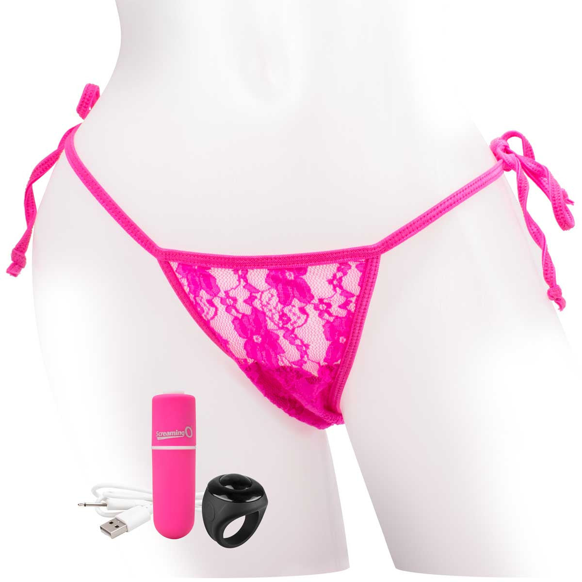 Charged My Secret Rechargeable 10 Function Remote Control Panty Vibe By Screaming O - Pink