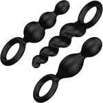 Satisfyer Booty Call Silicone Anal Plugs - Set Of 3 - Black