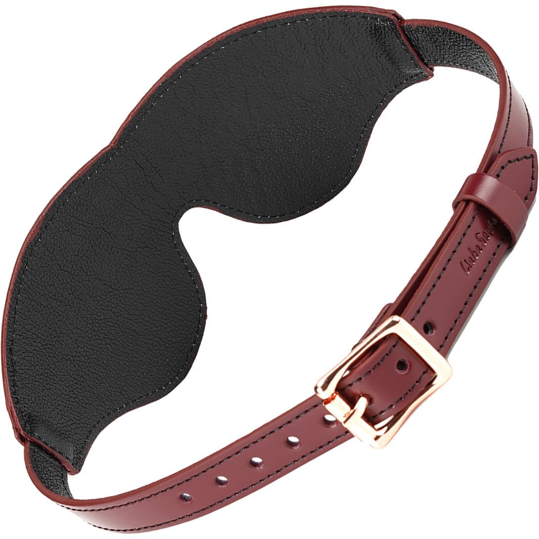 Wine Red Leather Blindfold With Rose Gold Buckle By Liebe Seele
