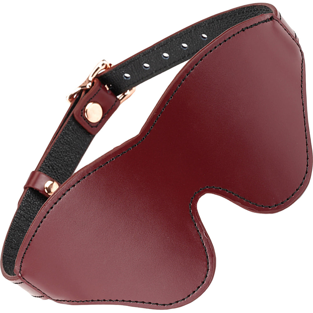 Wine Red Leather Blindfold With Rose Gold Buckle By Liebe Seele