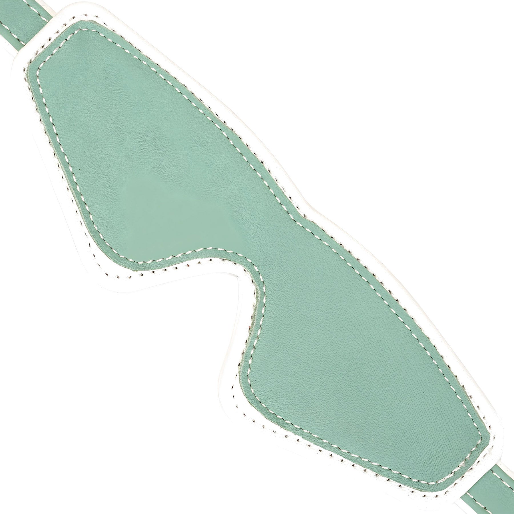 Fairy White & Green Leather Blindfold With Gold Buckle By Liebe Seele