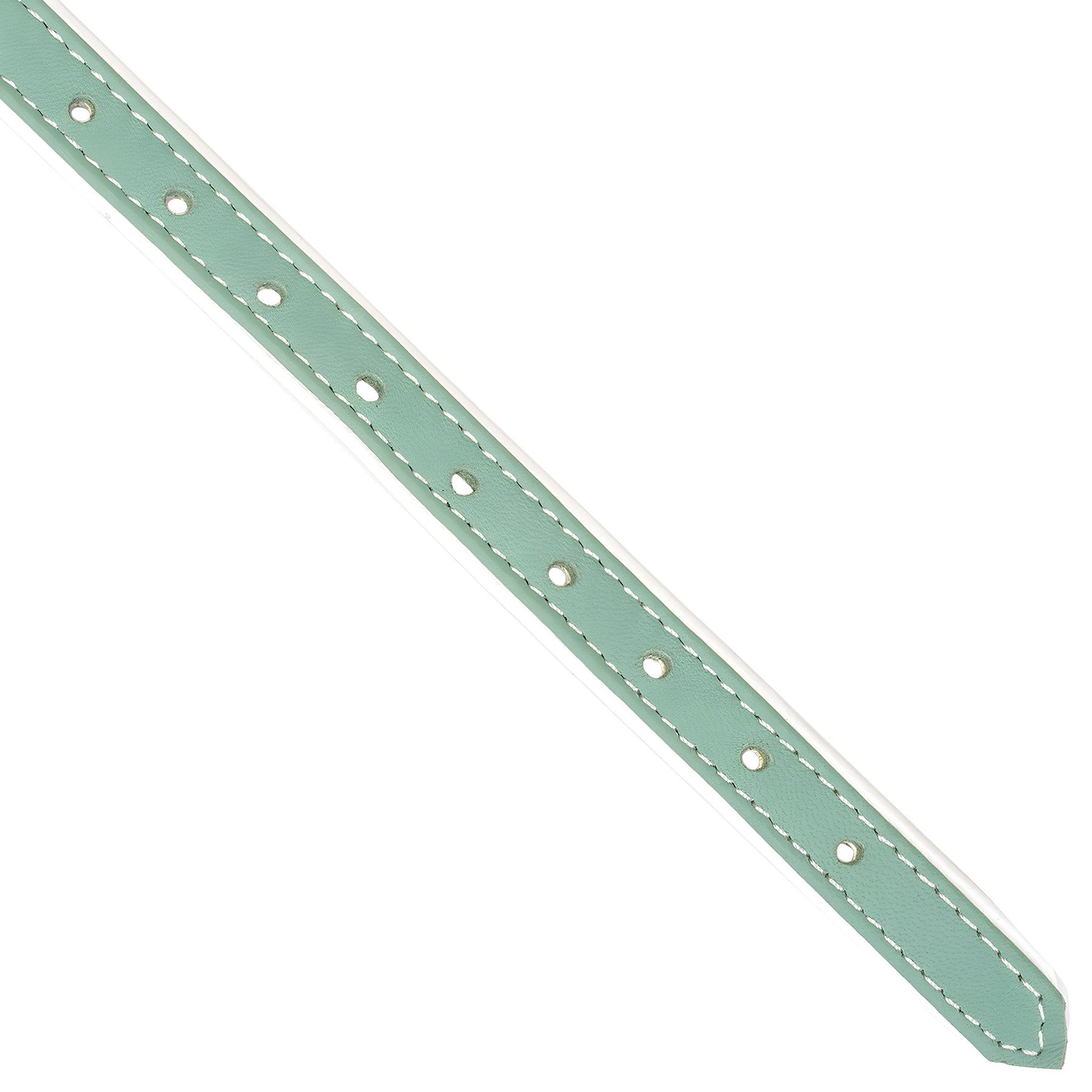 Fairy White & Green Leather Blindfold With Gold Buckle By Liebe Seele