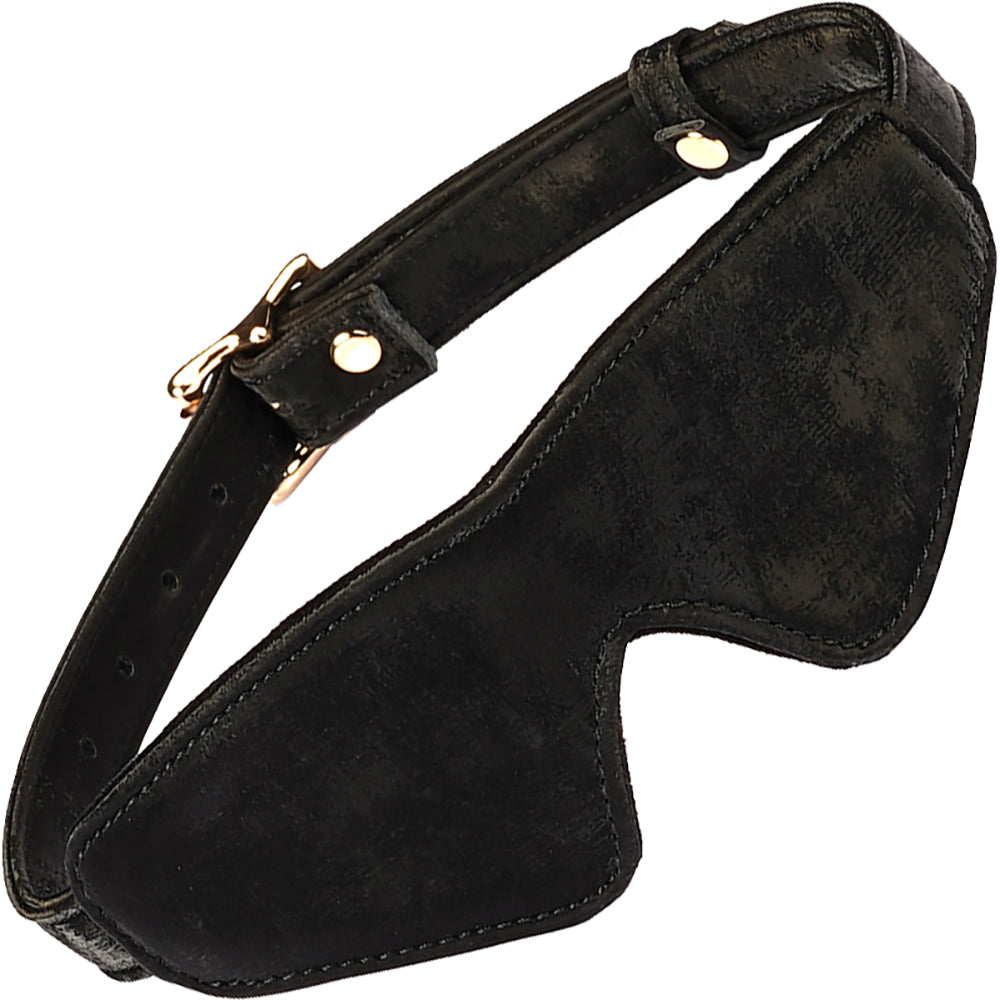 Boudoir Amor Black Blindfold with Gold Buckle By Liebe Seele