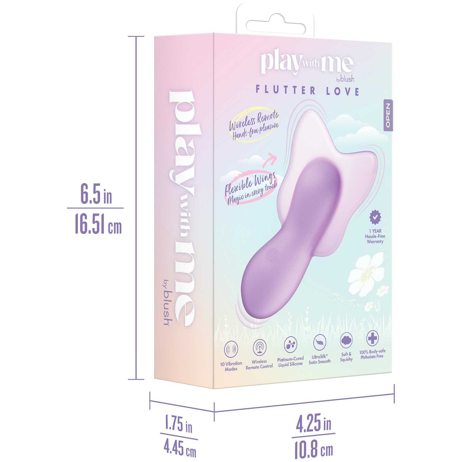 Play With Me Flutter Love Rechargeable Silicone Clitoral Vibrator By Blush