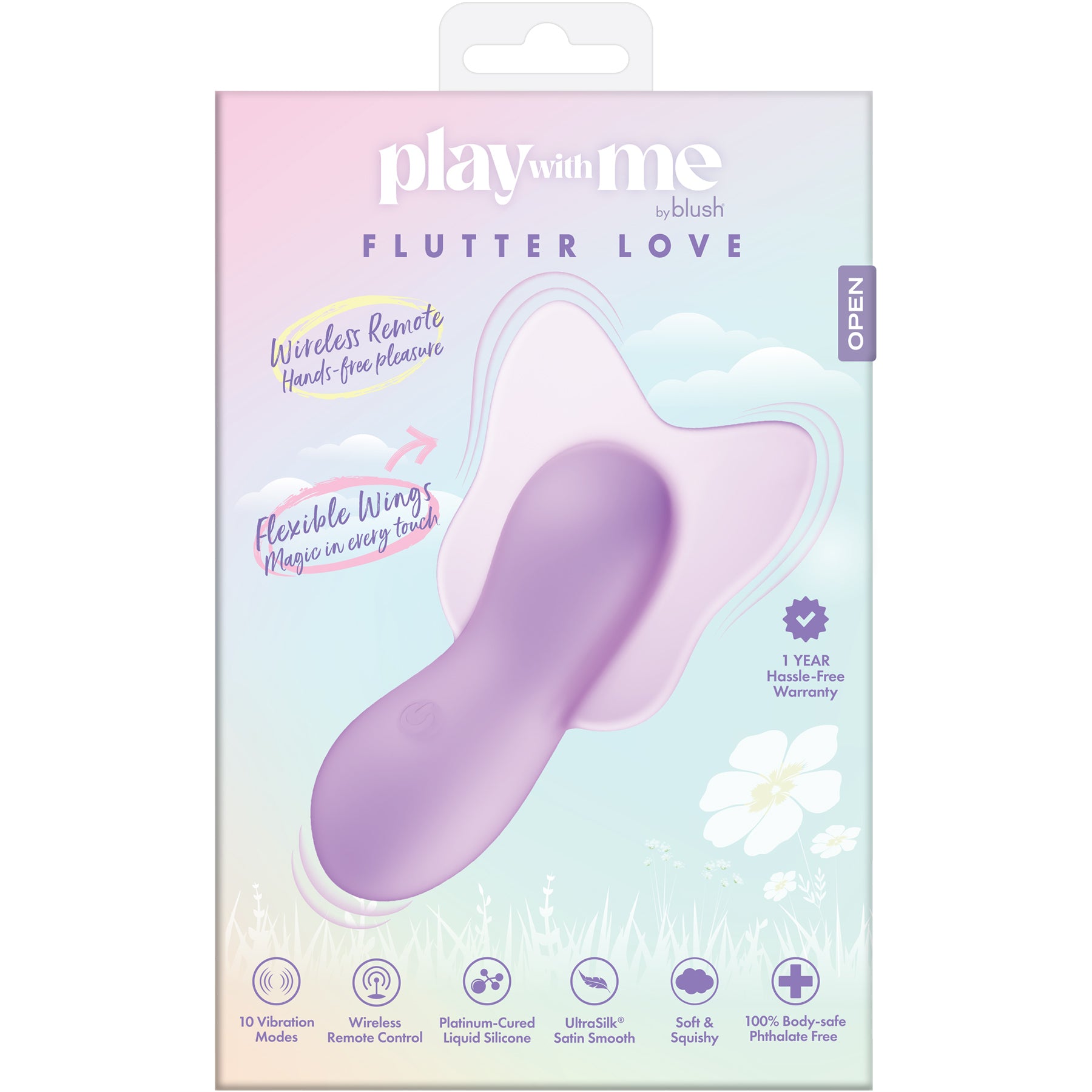 Play With Me Flutter Love Rechargeable Silicone Clitoral Vibrator By Blush
