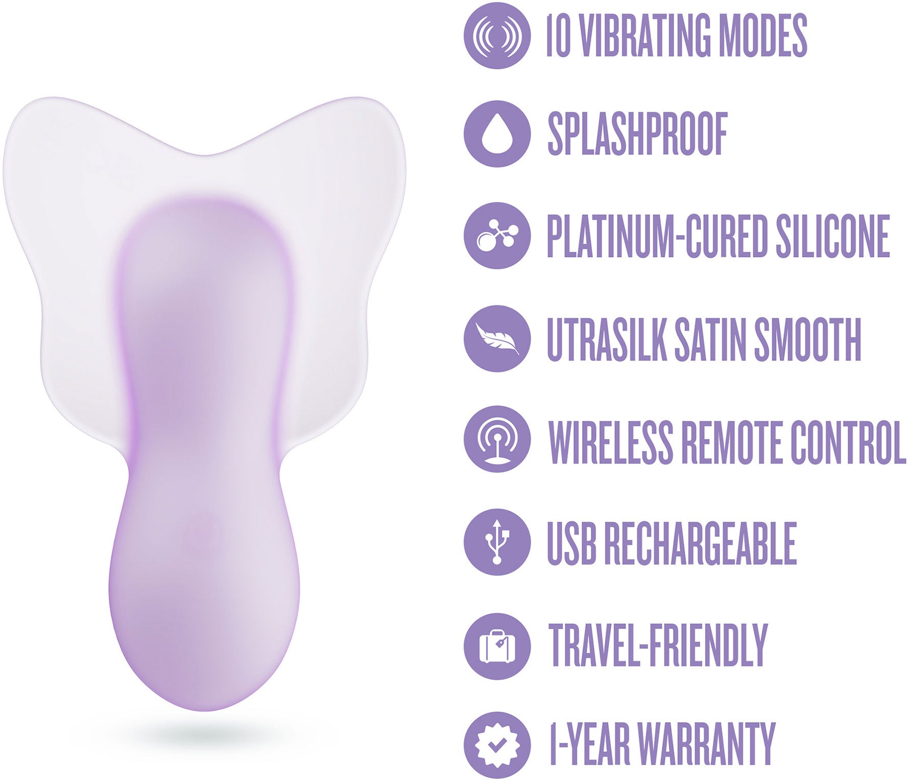 Play With Me Flutter Love Rechargeable Silicone Clitoral Vibrator By Blush - Features