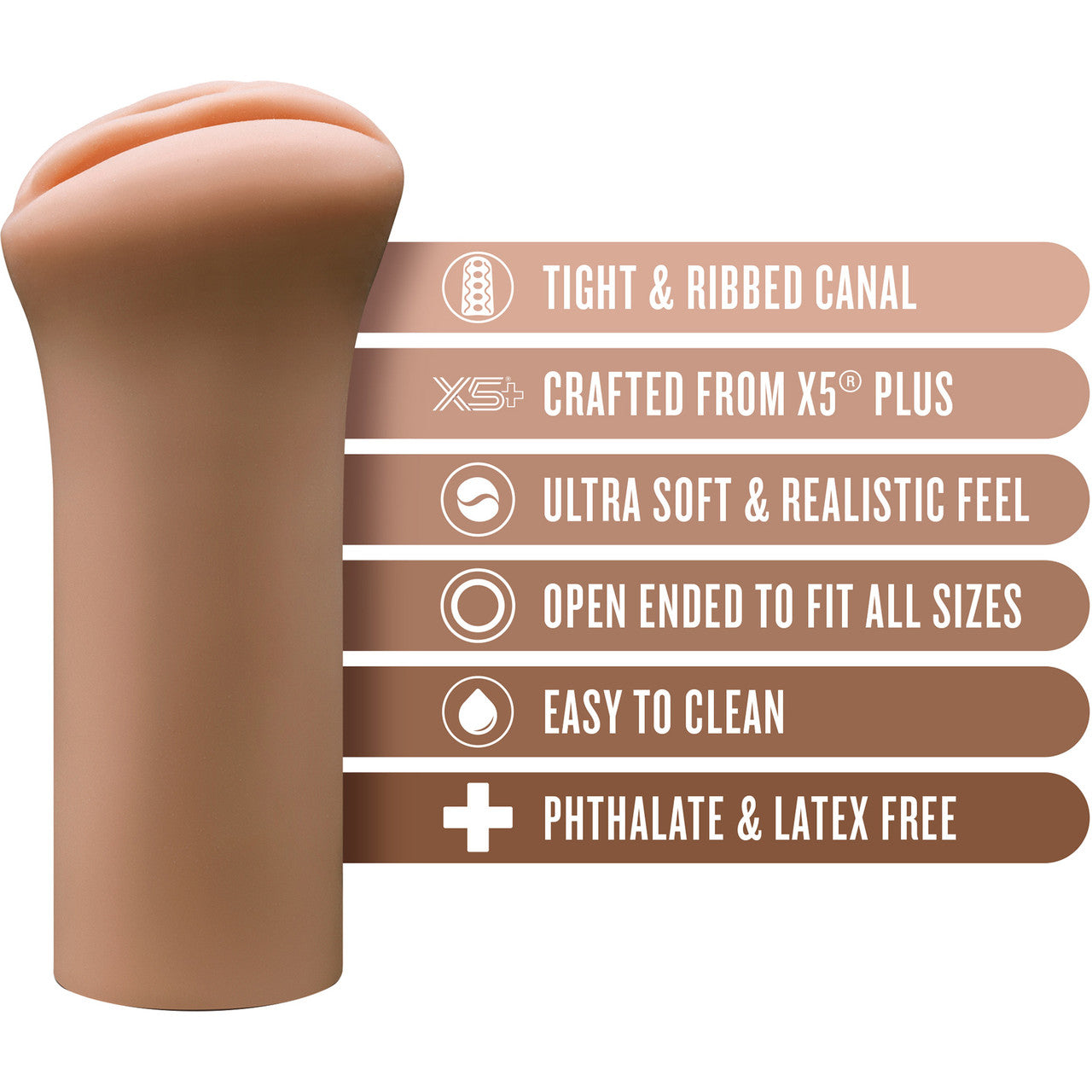 EnLust Molly Open Ended Vagina Penis Masturbator By Blush - Caramel