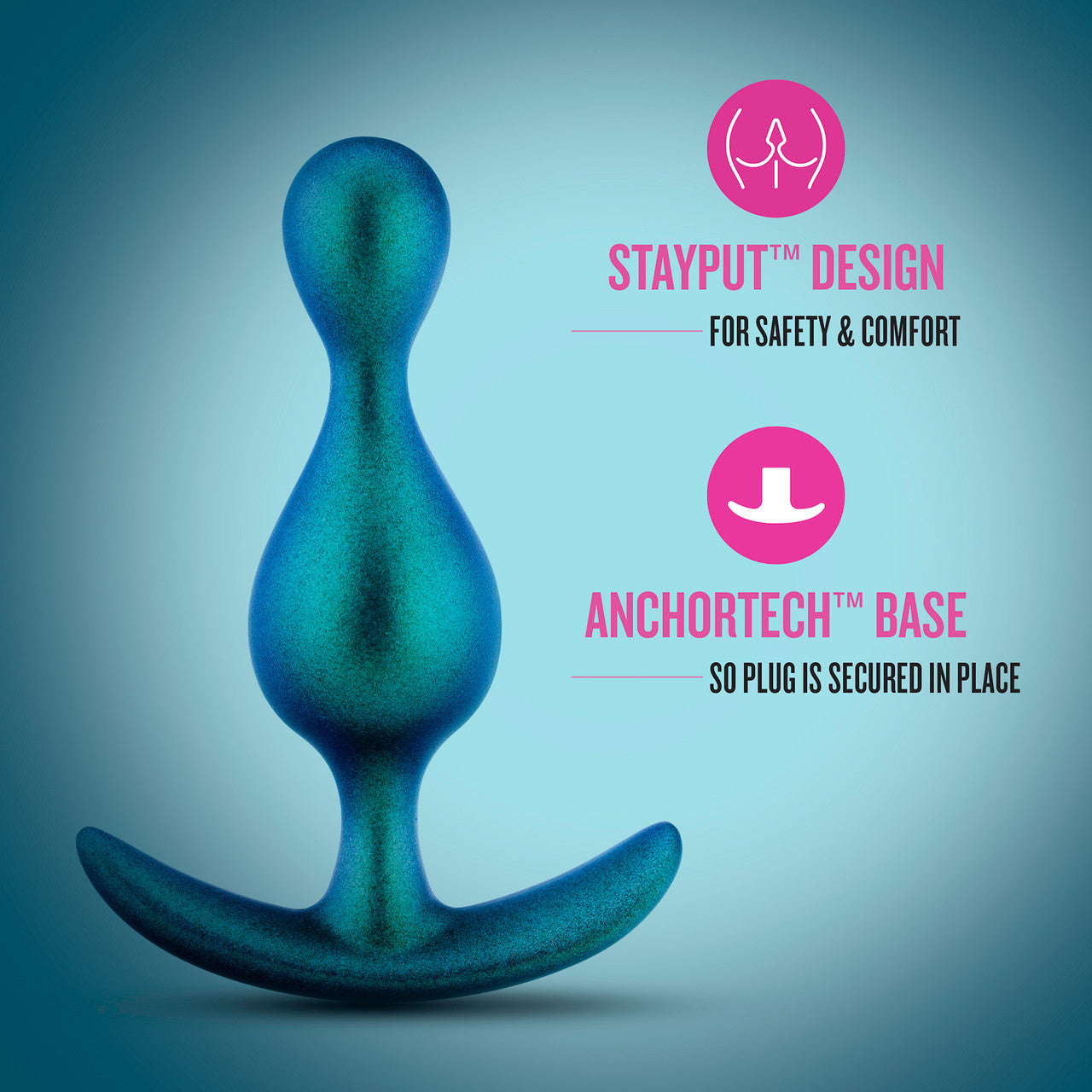 Anal Adventures Matrix Photon Silicone Butt Plug By Blush - Neptune Teal