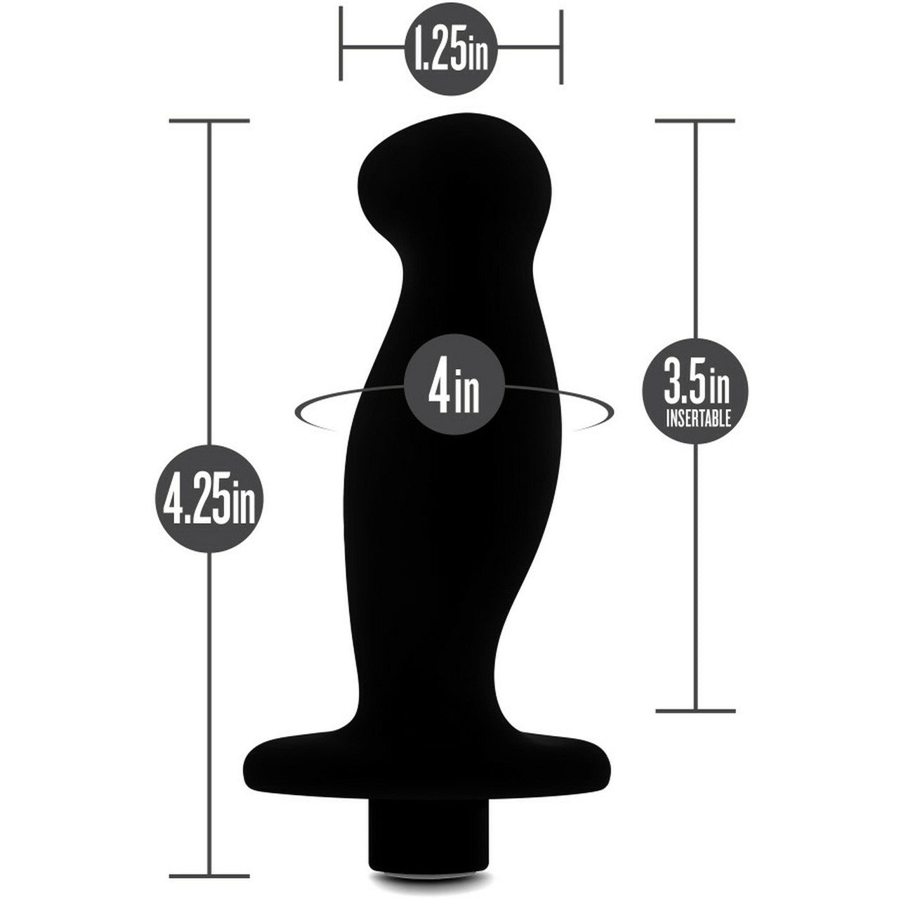 Anal Adventures Platinum Silicone Rechargeable Vibrating Prostate Massager 2 By Blush - Black
