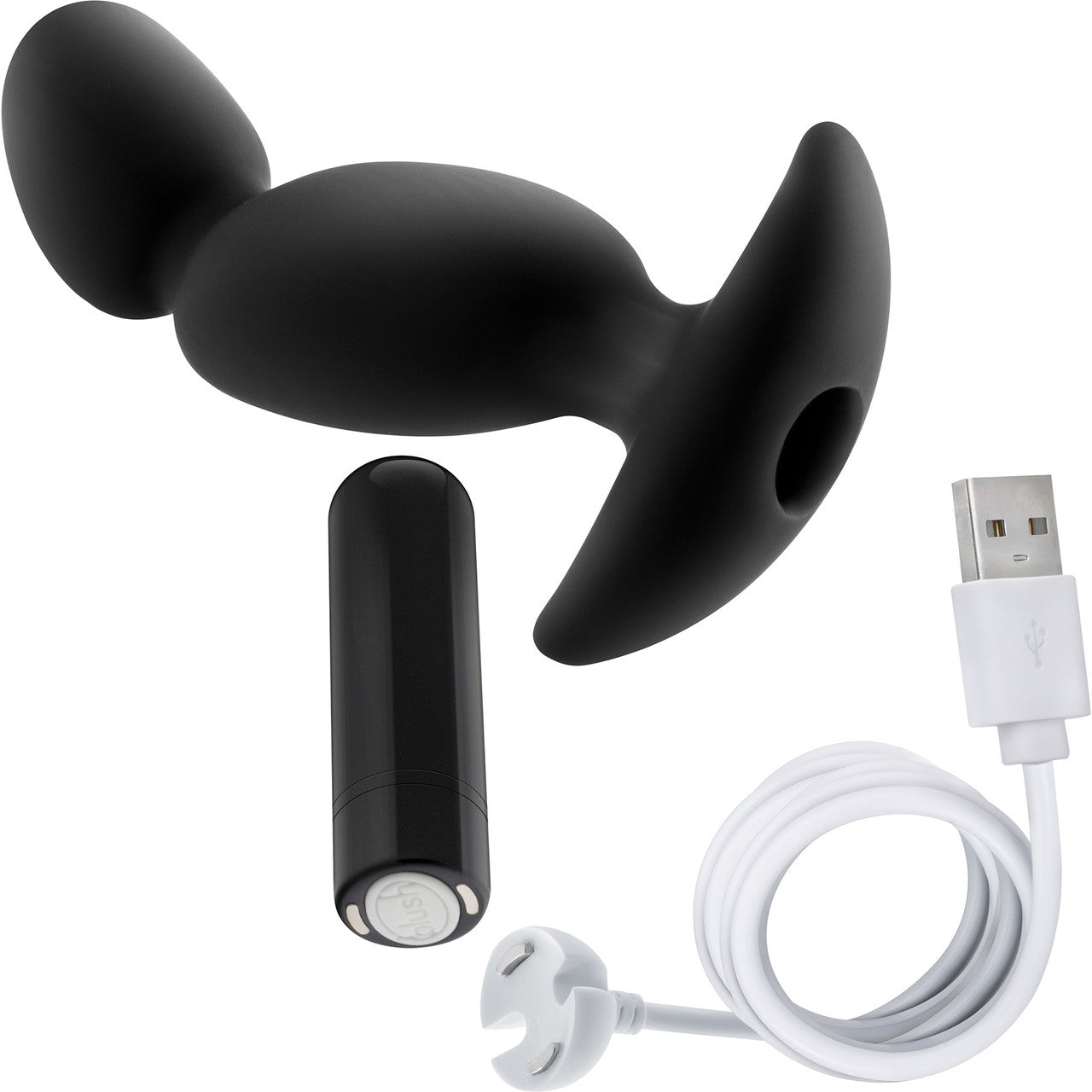 Anal Adventures Platinum Silicone Rechargeable Vibrating Prostate Massager 4 By Blush - Black