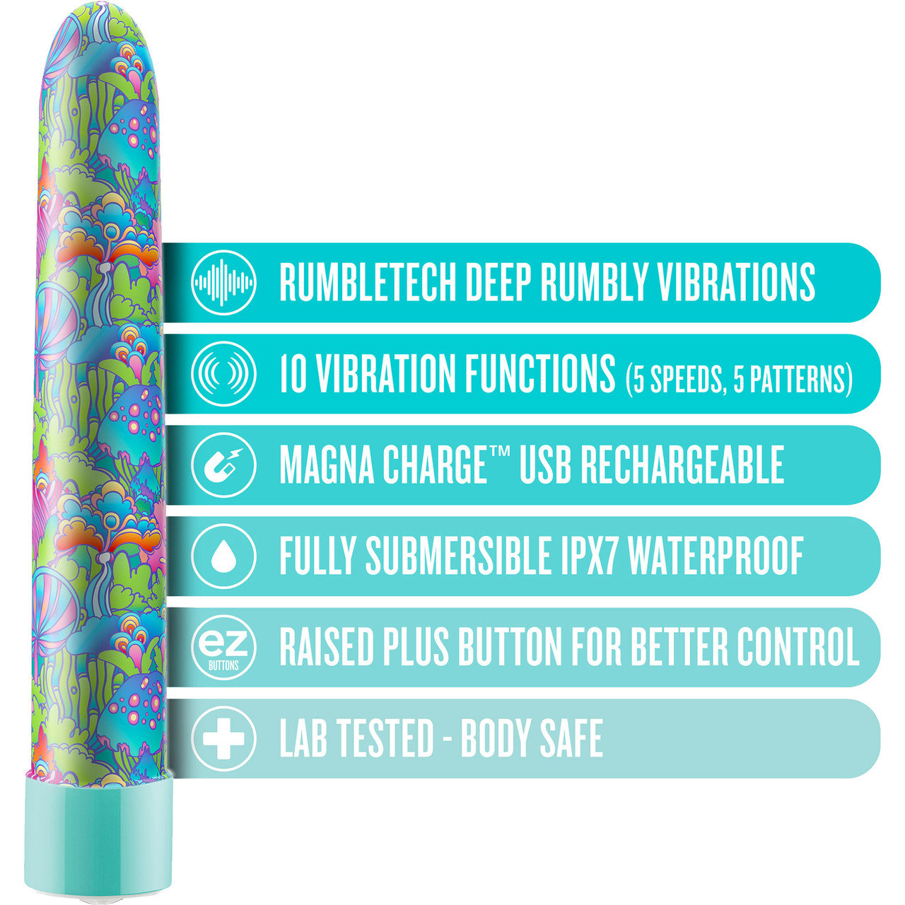 Limited Addiction Utopia Rechargeable Waterproof Slimline Vibrator By Blush - Aqua
