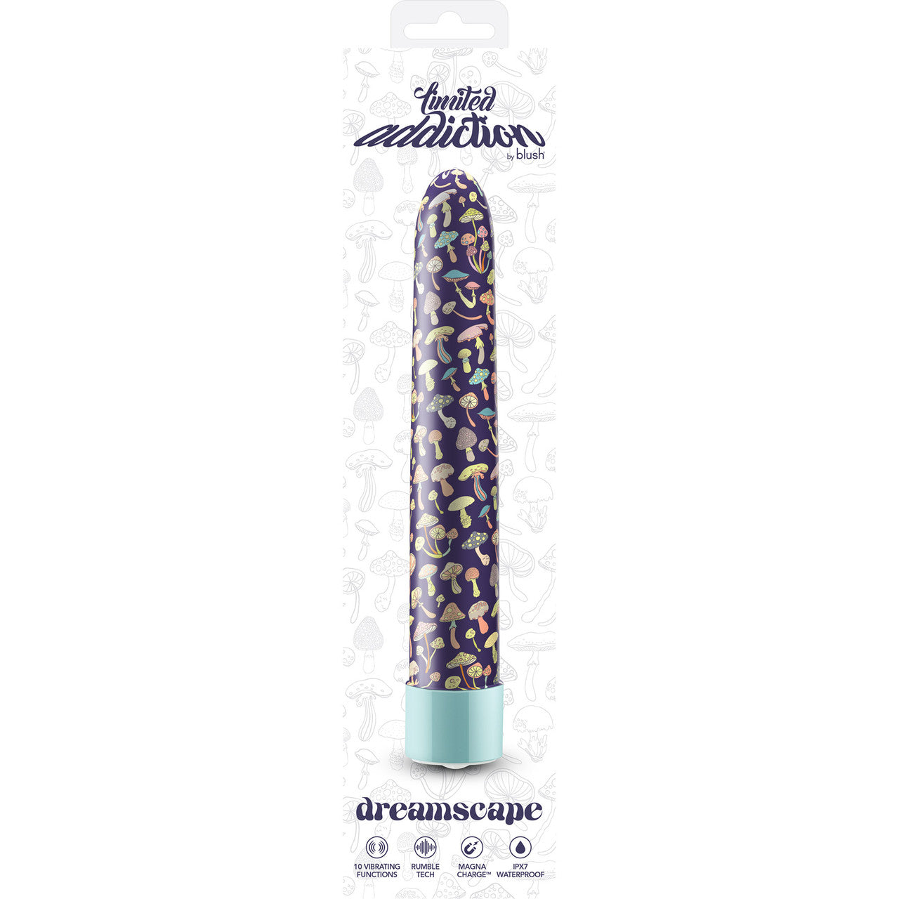 Limited Addiction Dreamscape Rechargeable Waterproof Slimline Vibrator By Blush - Blue