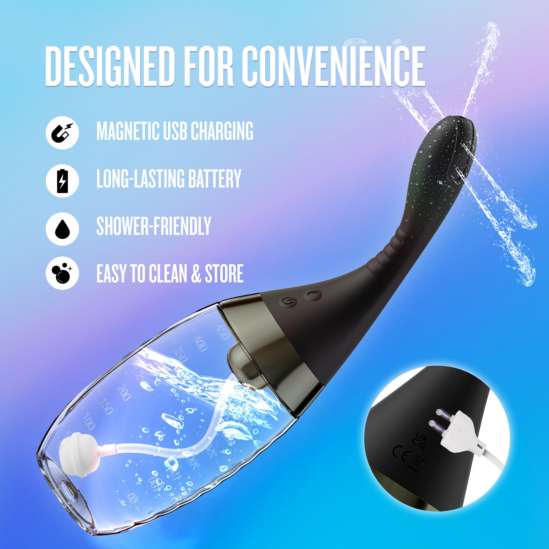 Anal Adventures Platinum Aqua Jet Premium Anal Douche With Remote By Blush