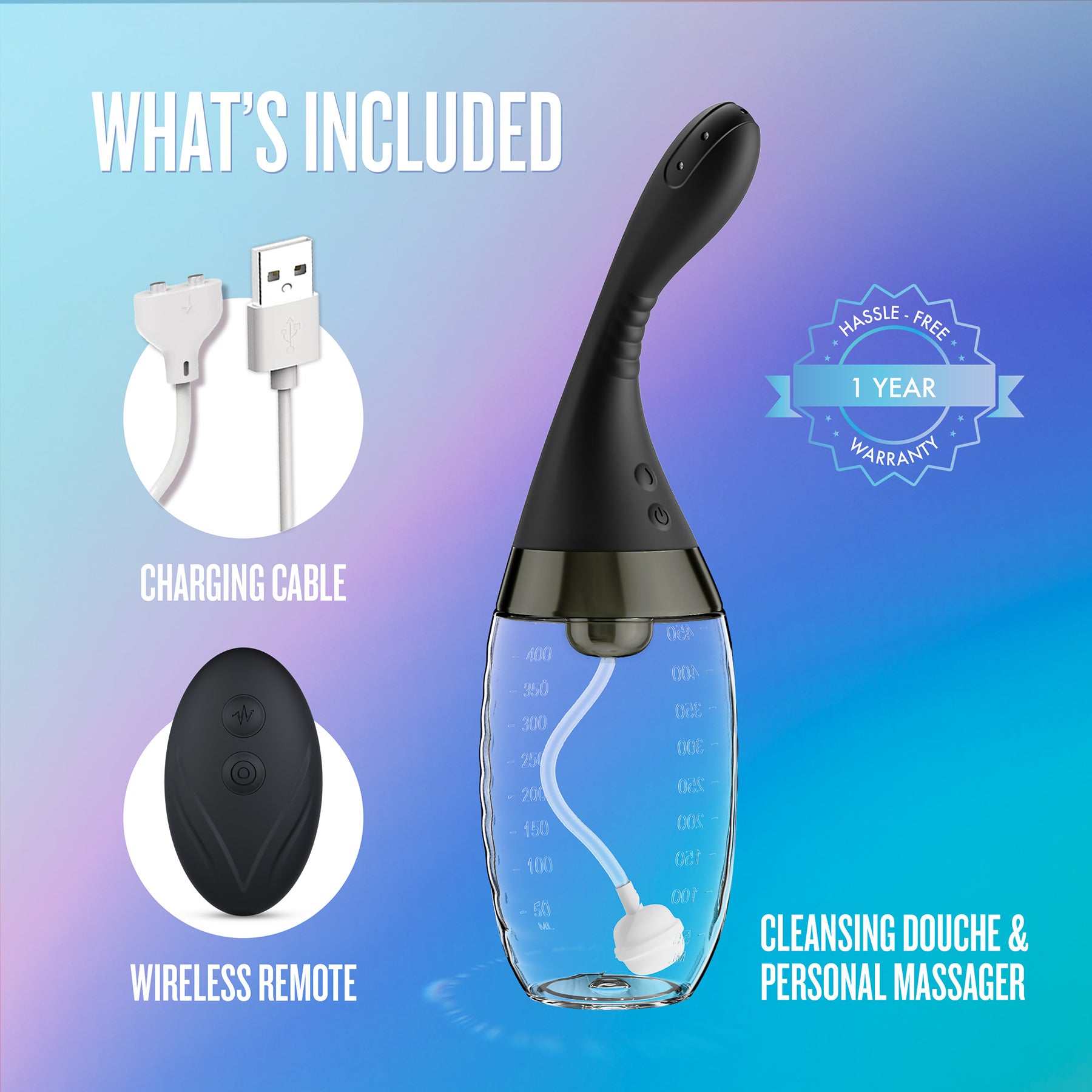 Anal Adventures Platinum Aqua Jet Premium Anal Douche With Remote By Blush