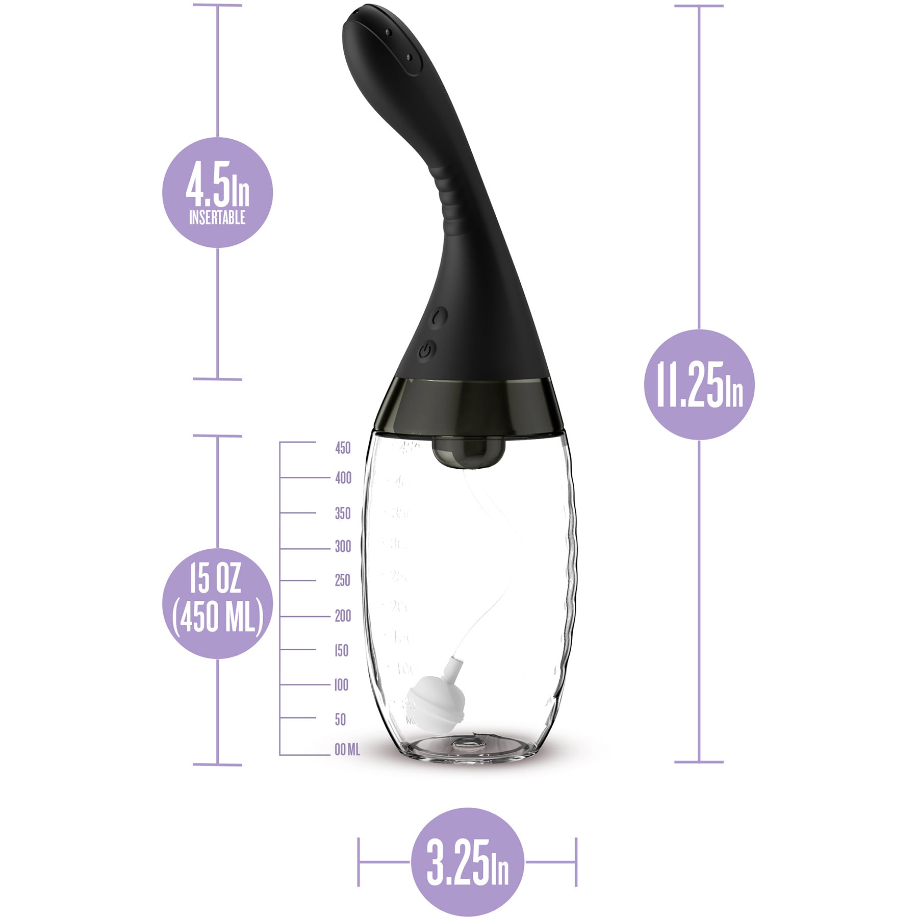 Anal Adventures Platinum Aqua Jet Premium Anal Douche With Remote By Blush