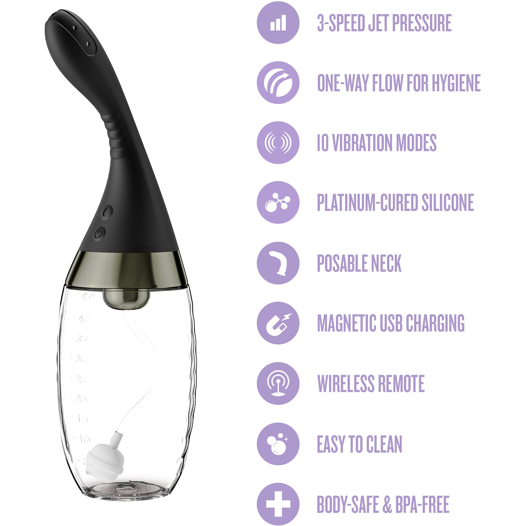 Anal Adventures Platinum Aqua Jet Premium Anal Douche With Remote By Blush