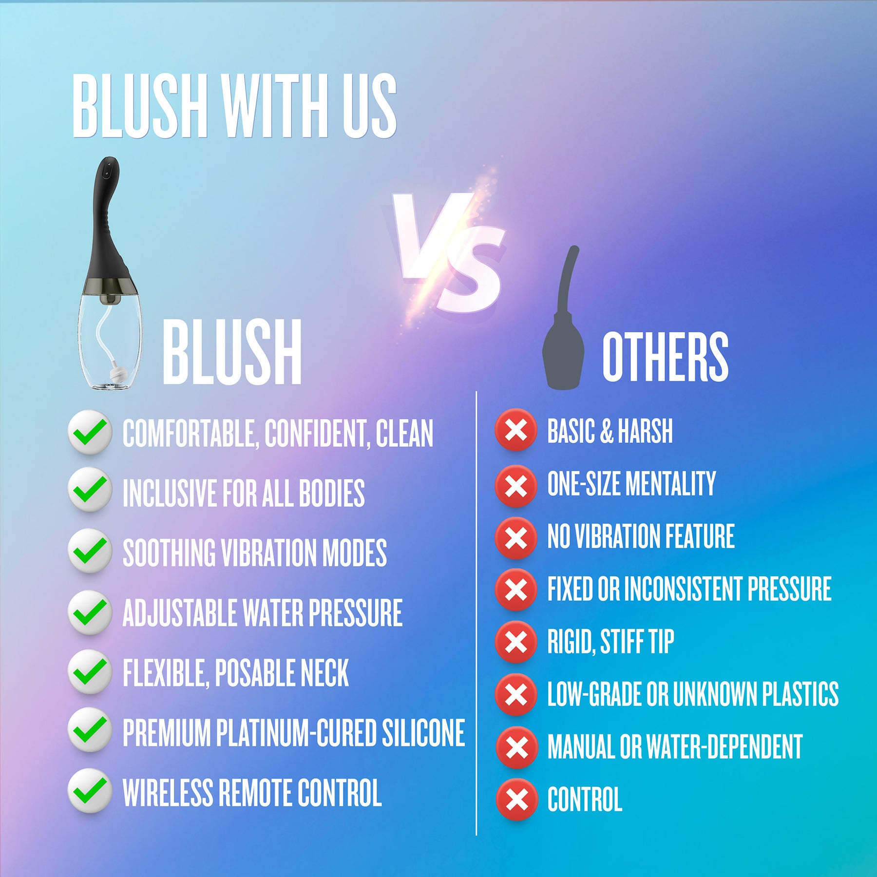 Anal Adventures Platinum Aqua Jet Premium Anal Douche With Remote By Blush