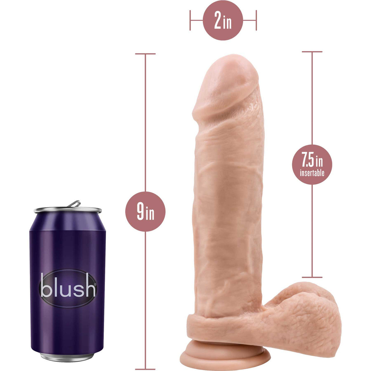 Dr. Skin Dr. Julian 9" Realistic Posable Silicone Suction Cup Dildo With Balls By Blush - Vanilla