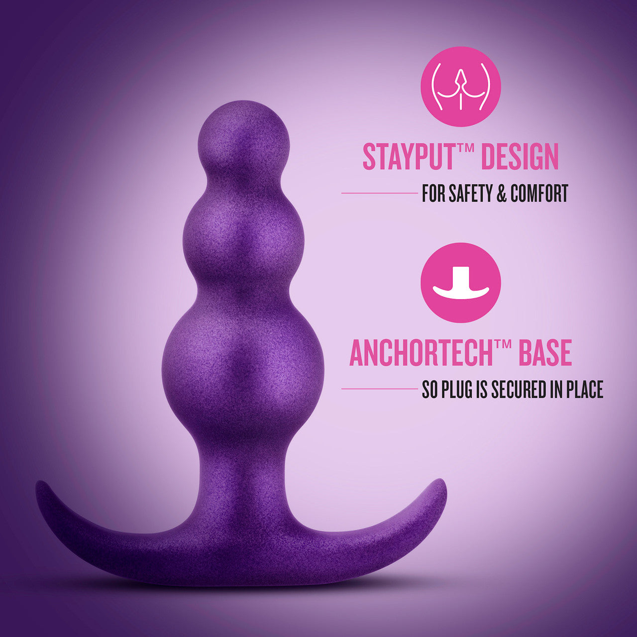 Anal Adventures Matrix Supernova Beaded Silicone Butt Plug By Blush - Galactic Purple
