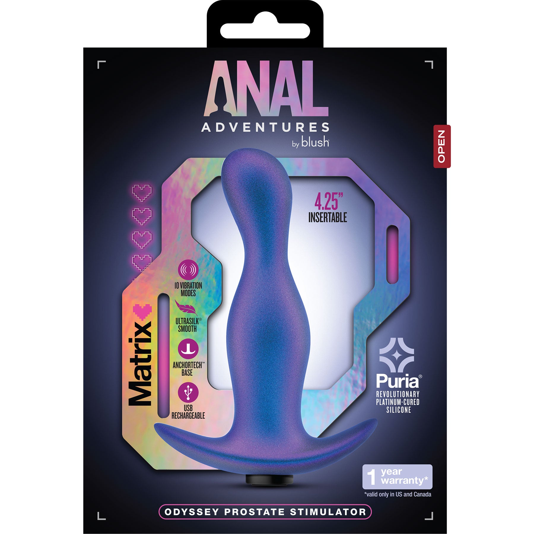 Anal Adventures Matrix Odyssey Vibrating Silicone Rechargeable Prostate Stimulator By Blush