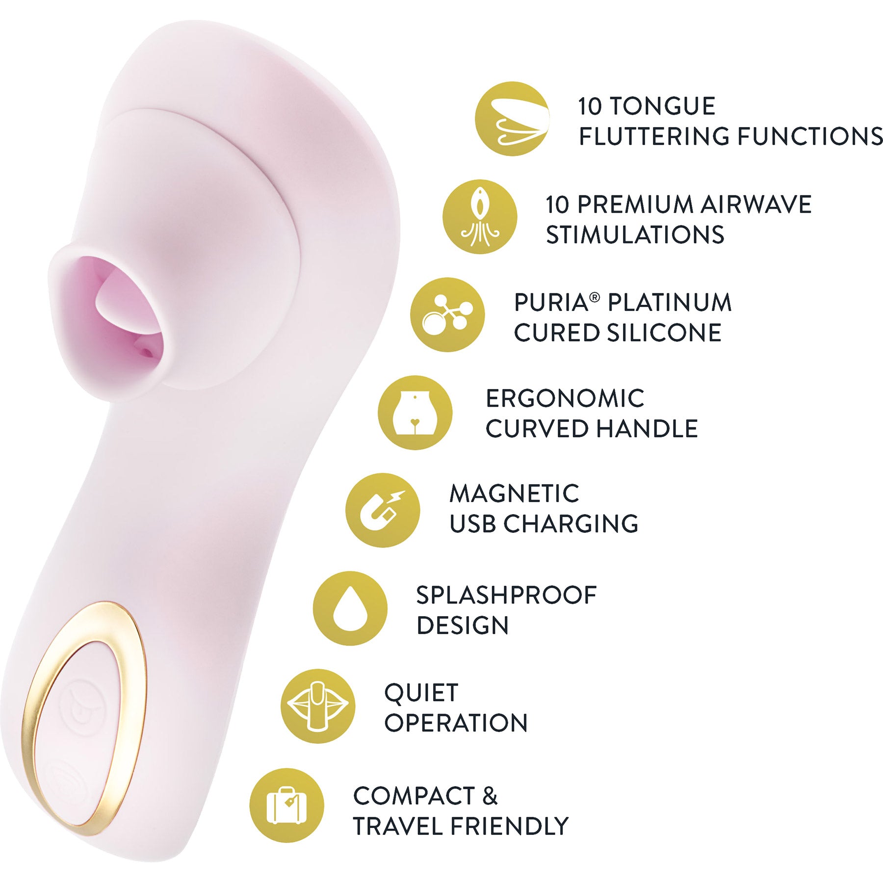 Delice Fleur Air Pulsing Rechargeable Silicone Clitoral Vibrator