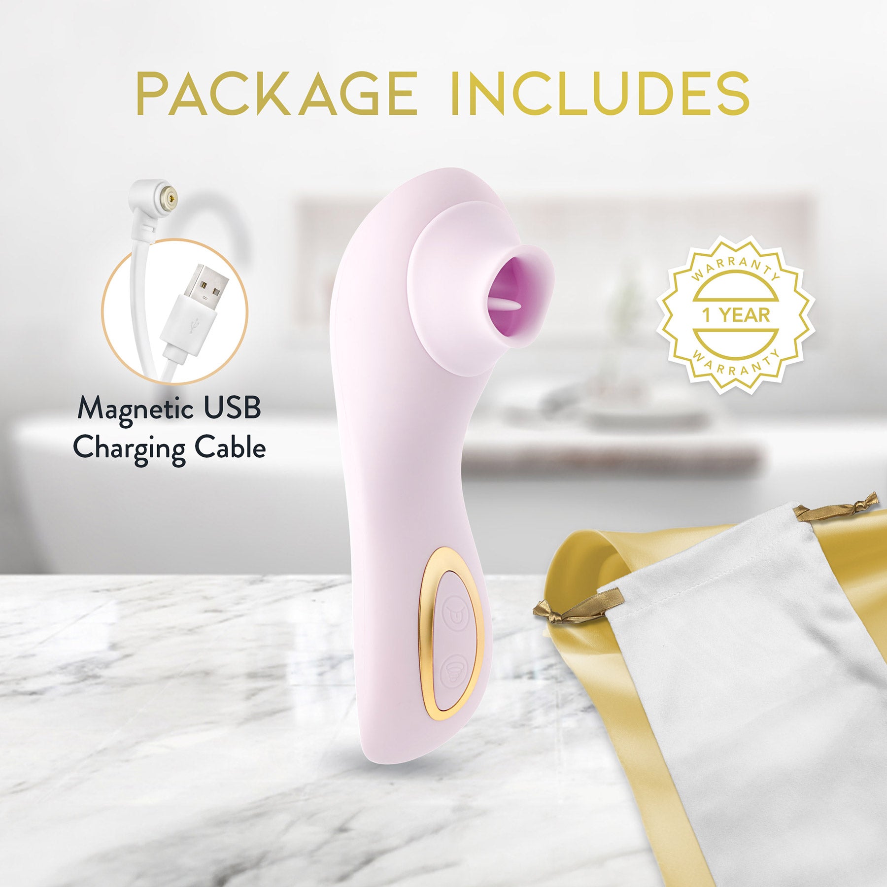 Delice Fleur Air Pulsing Rechargeable Silicone Clitoral Vibrator