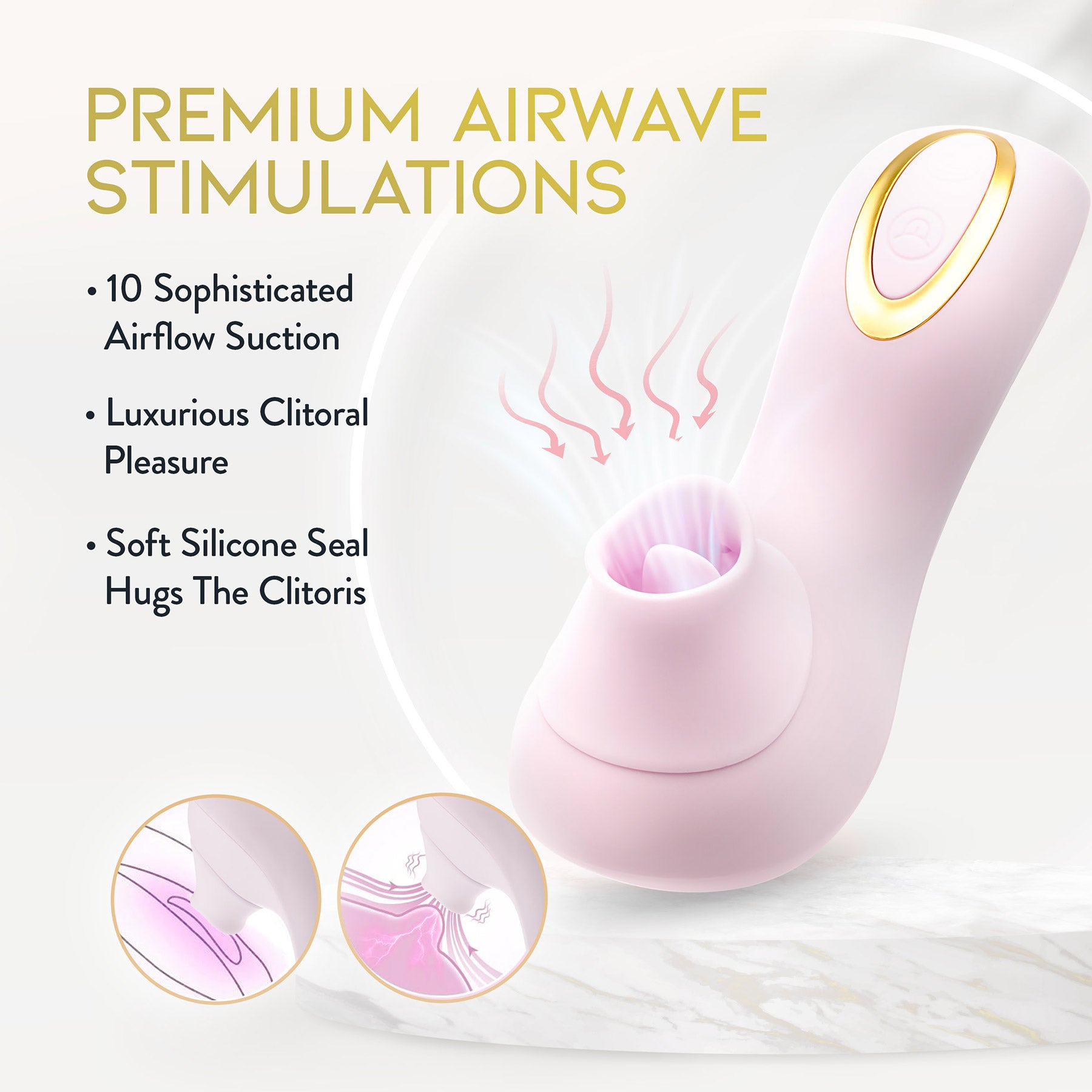 Delice Fleur Air Pulsing Rechargeable Silicone Clitoral Vibrator