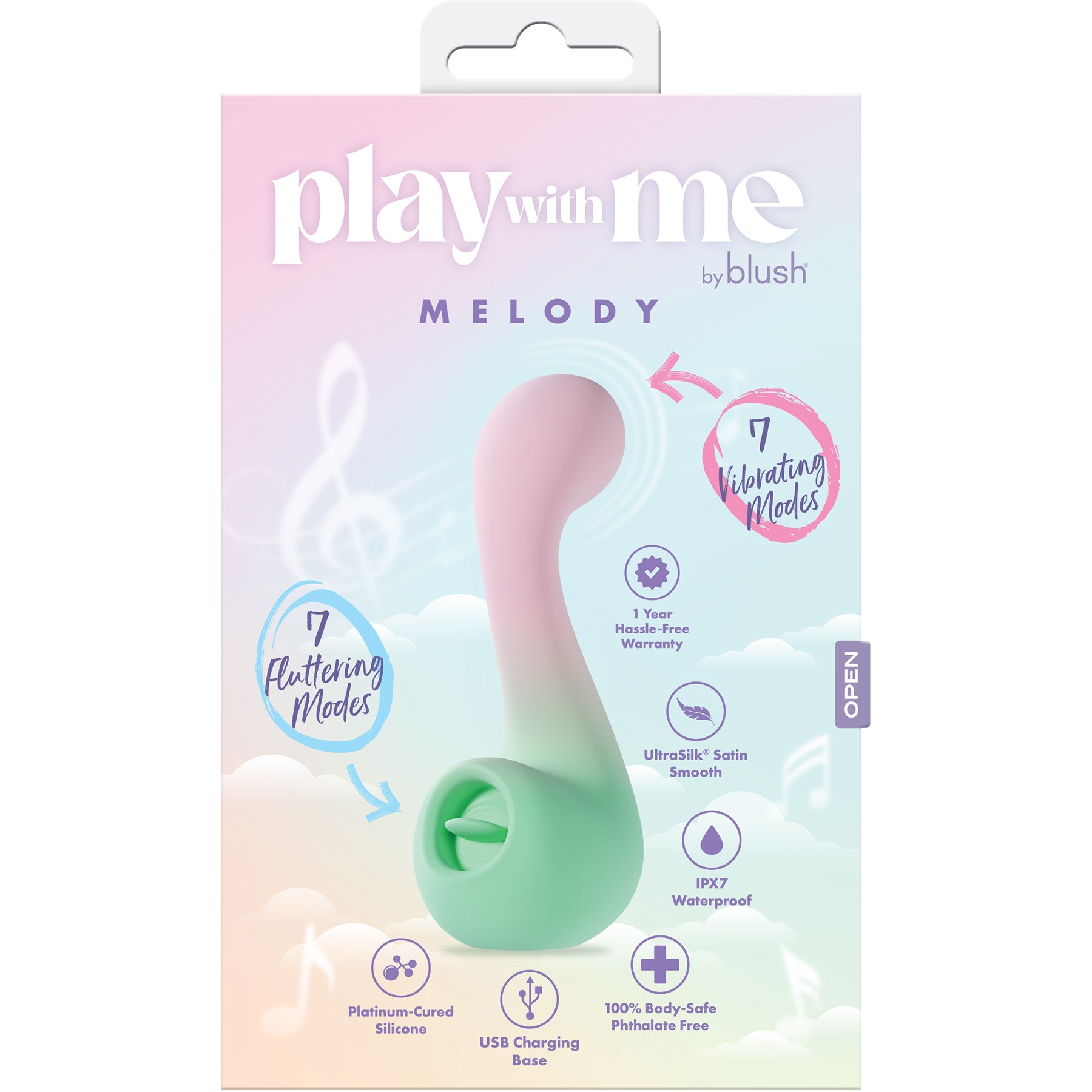 Play With Me Melody Dual-Ended Silicone Clitoral Stimulation Vibrator By Blush