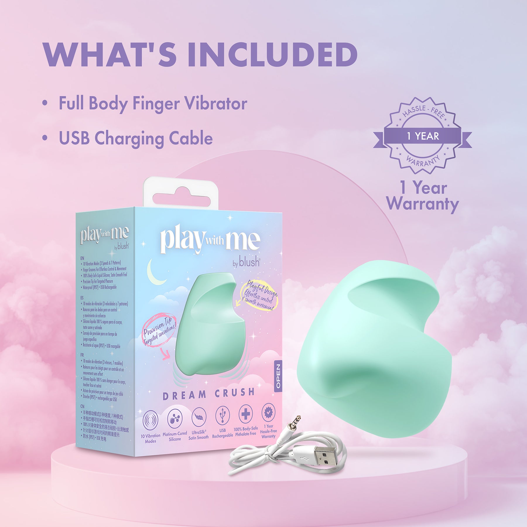 Play With Me Dream Crush Rechargeable Silicone Clitoral Stimulator By Blush