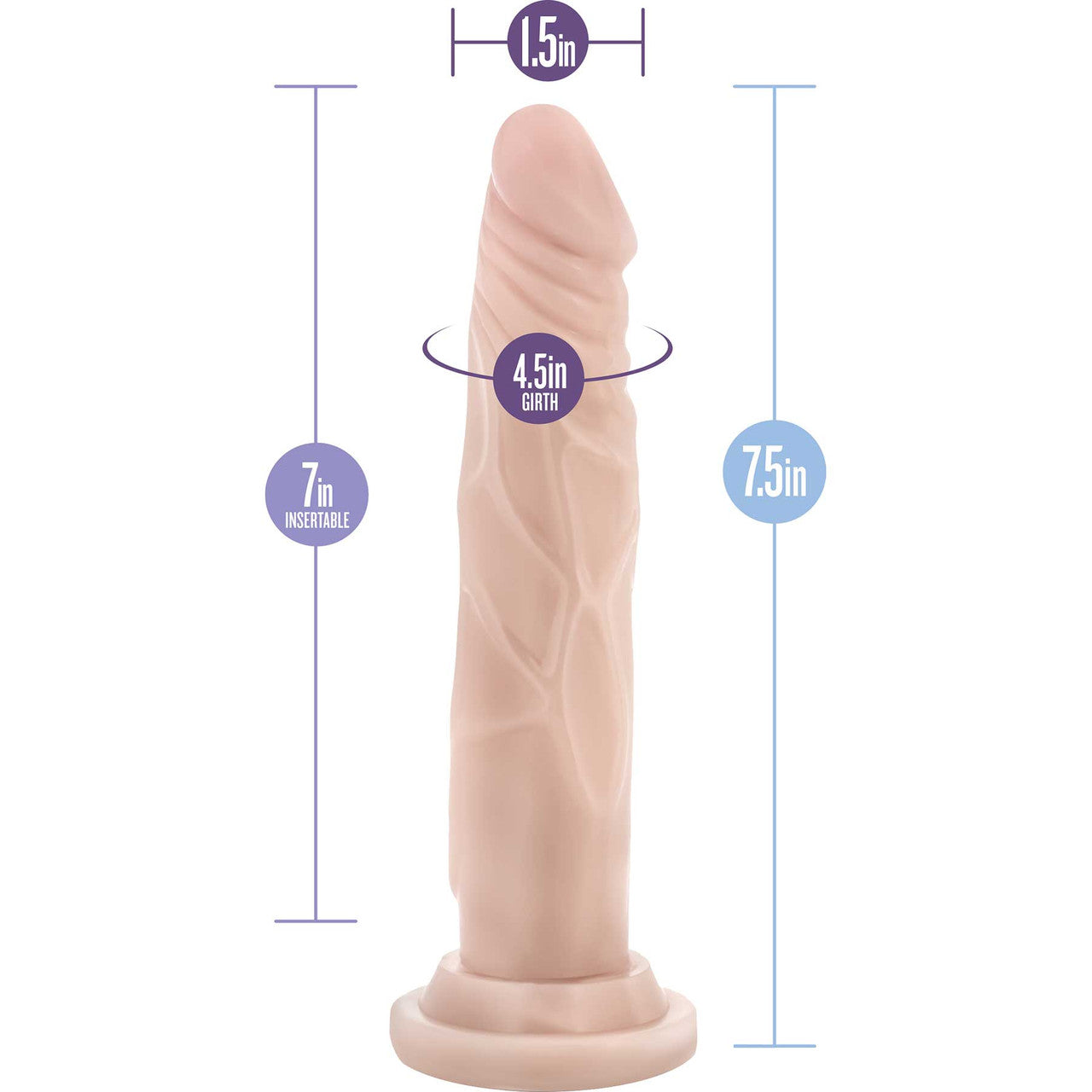 Dr. Skin Dr. Carter 7" Realistic Posable Silicone Dildo With Suction Cup By Blush - Vanilla