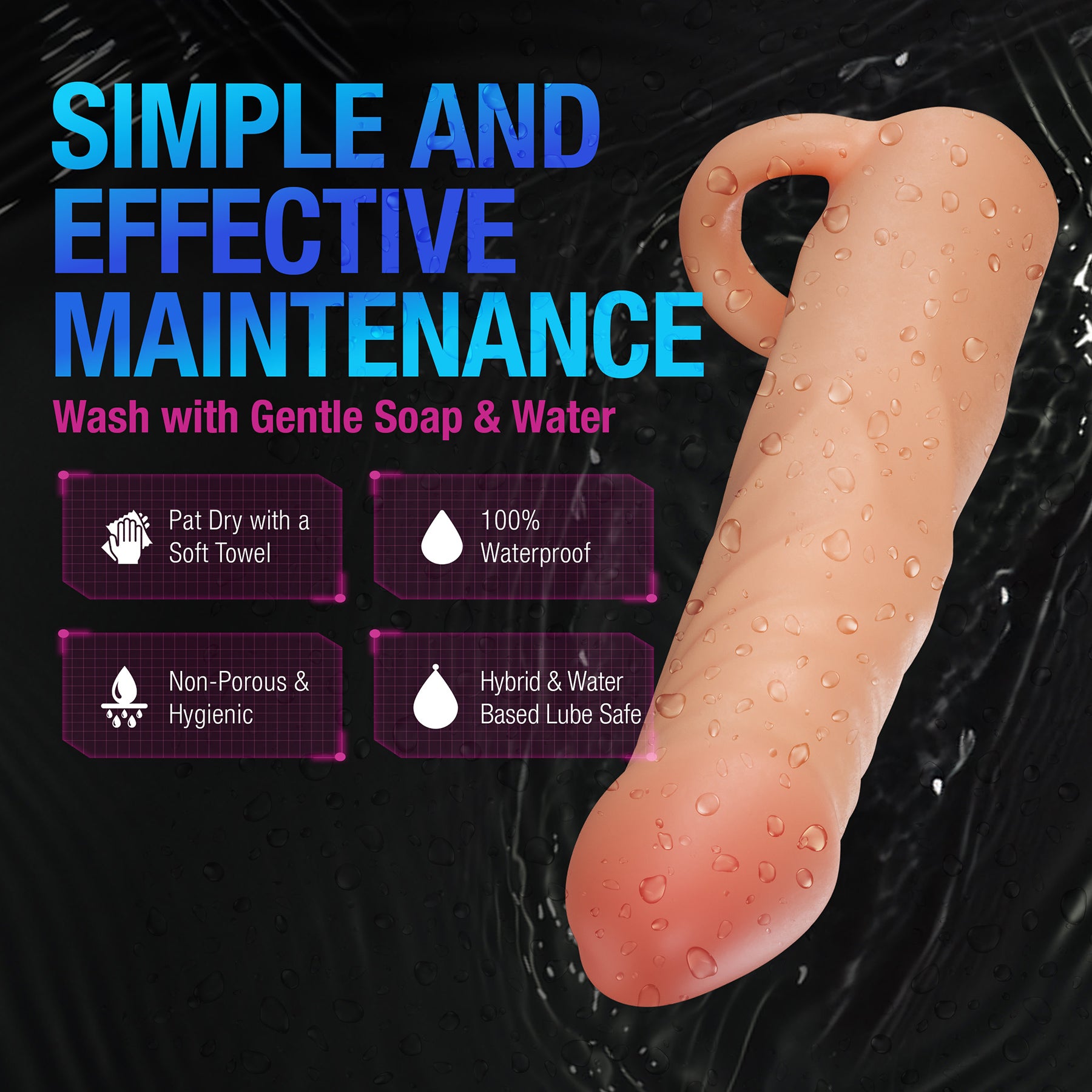 Performance Plus Fortitude Silicone Realistic Penis 2.5" Extender Sleeve With Ball Strap By Blush