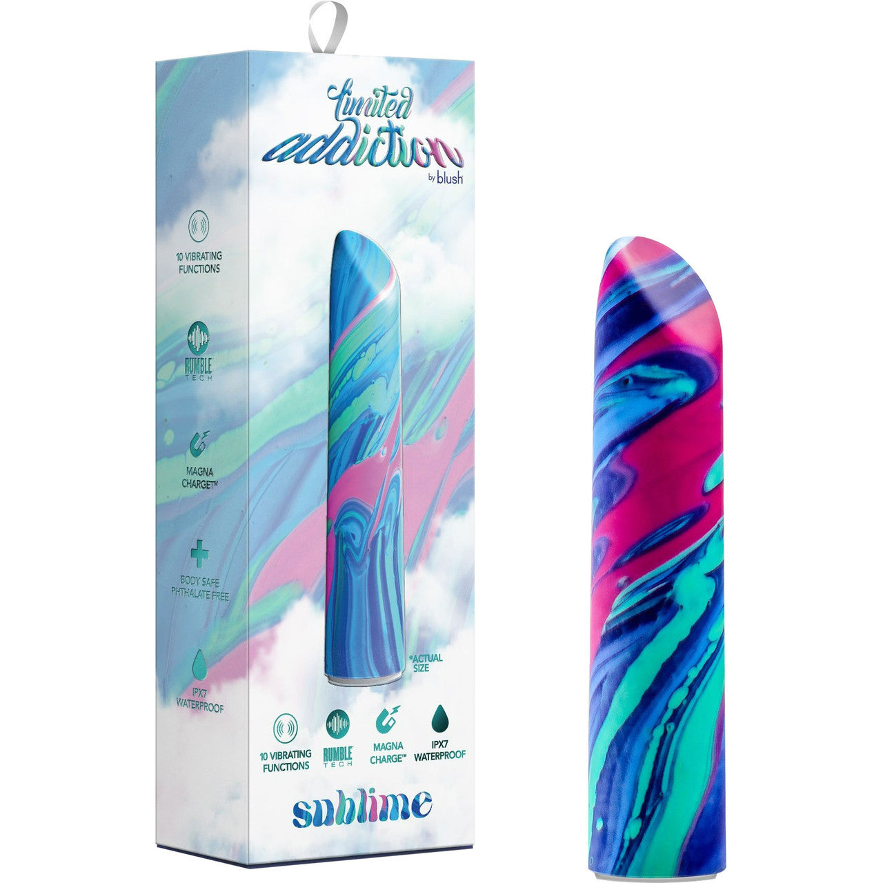 Limited Addiction Sublime Rechargeable Waterproof Power Vibe By Blush - Alexandrite
