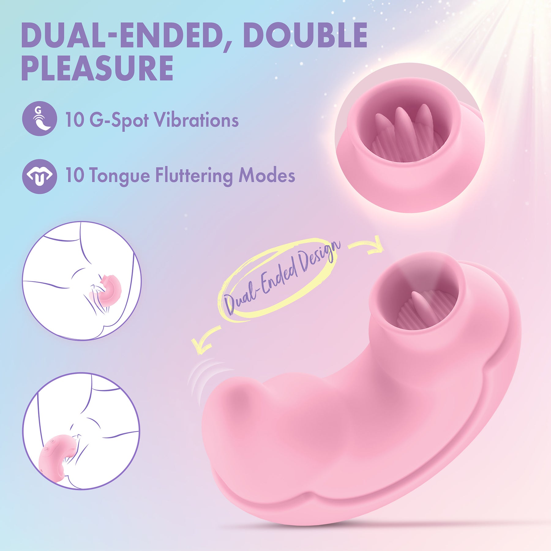 Play With Me Pout & Play Discreet Silicone Double Ended Vibrator By Blush