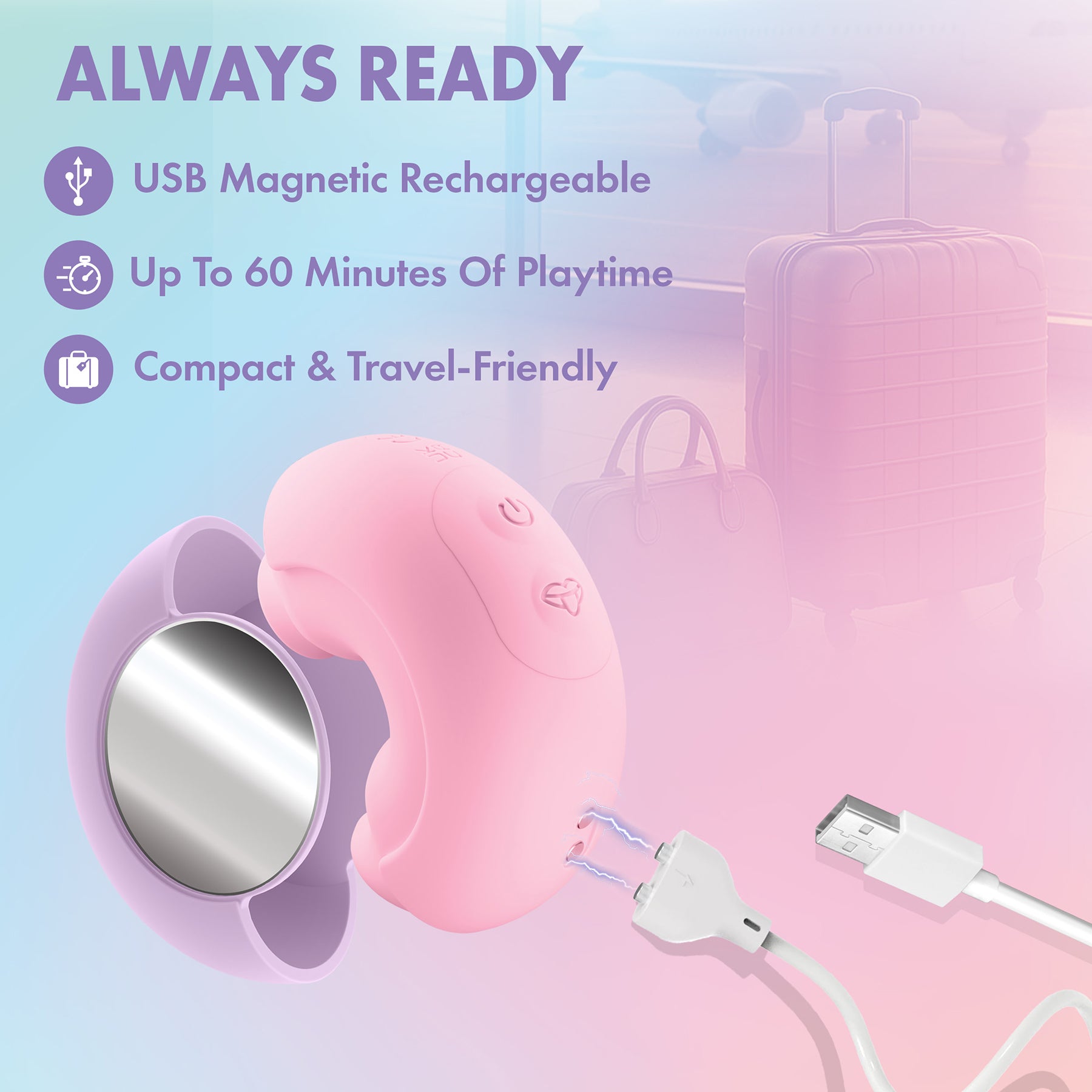 Play With Me Pout & Play Discreet Silicone Double Ended Vibrator By Blush