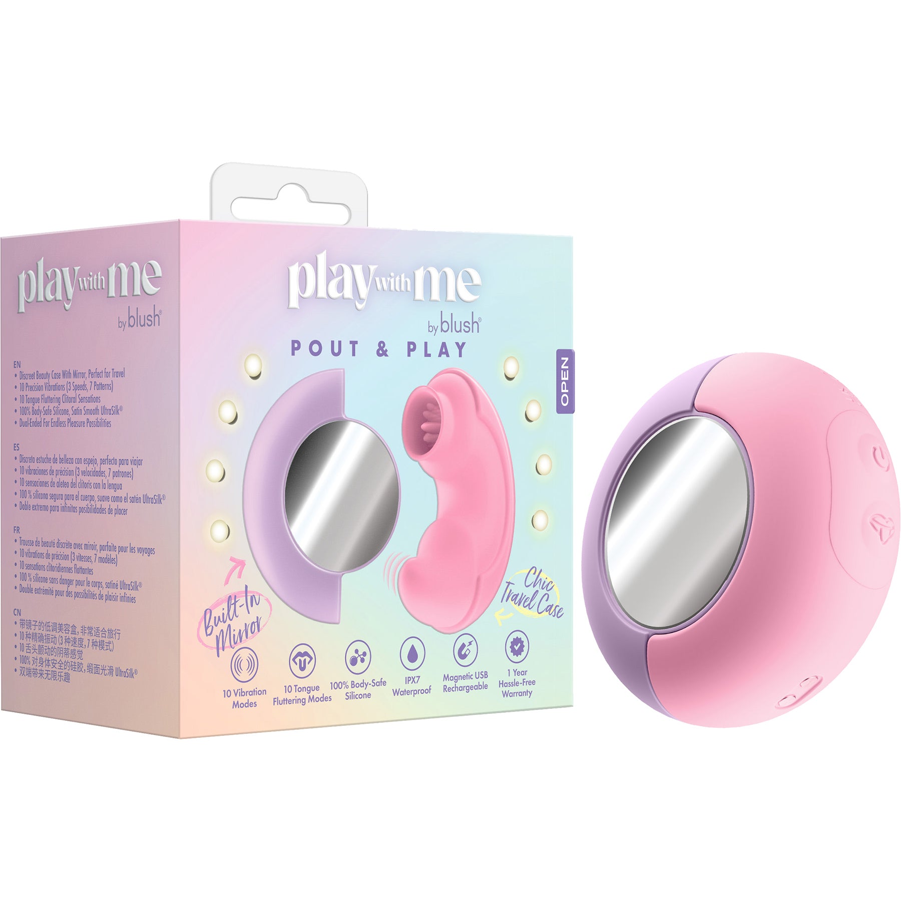 Play With Me Pout & Play Discreet Silicone Double Ended Vibrator By Blush